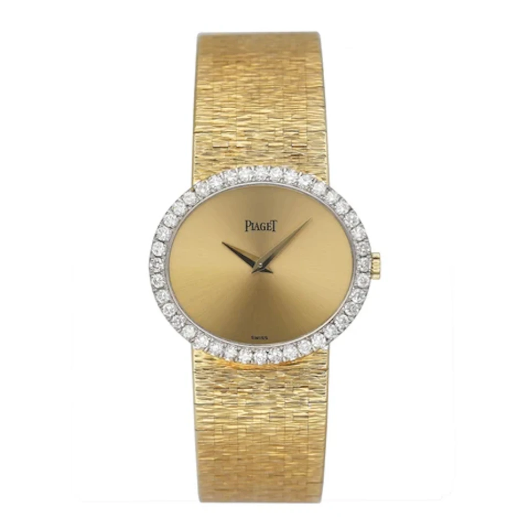 Piaget 9806 A6 Diamond Champagne Dial 18K Yellow Gold Ladies Watch