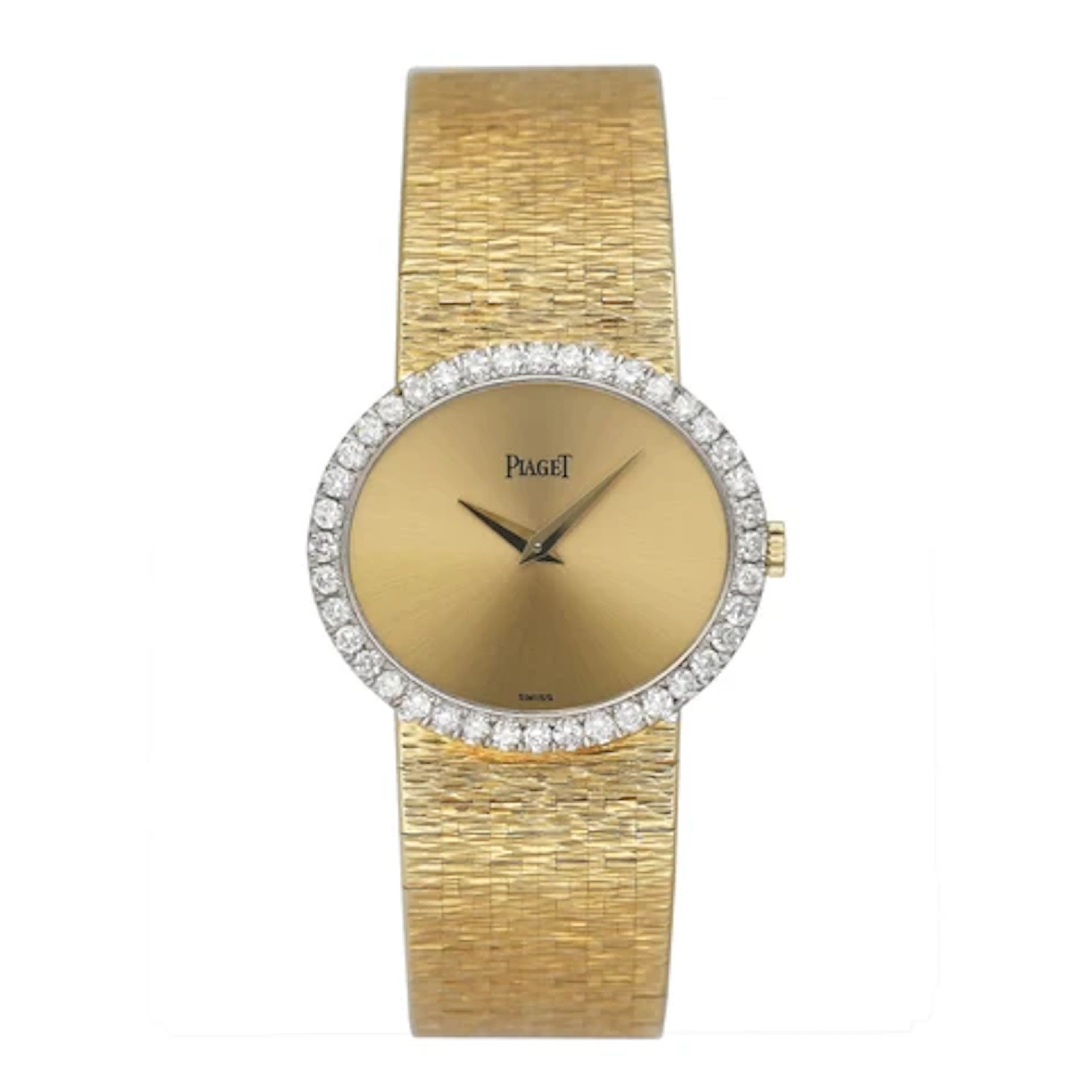 Piaget 9806 A6 Diamond Champagne Dial 18K Yellow Gold Ladies Watch
