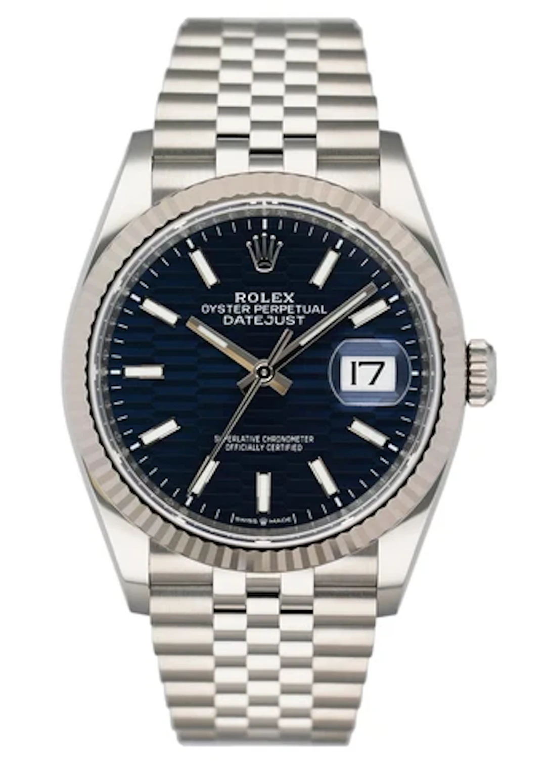 Rolex Datejust 36 126234 Motif Blue Dial Mens Watch Box Paper