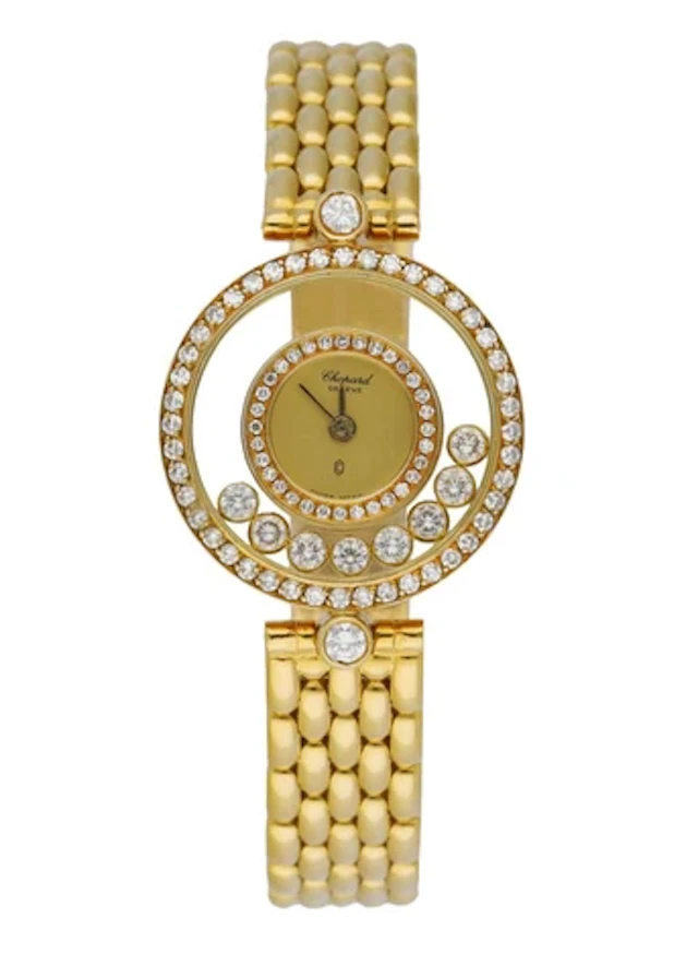 Chopard Happy diamonds 4054 18K Yellow Gold W/Diamond Bezel Box & Papers