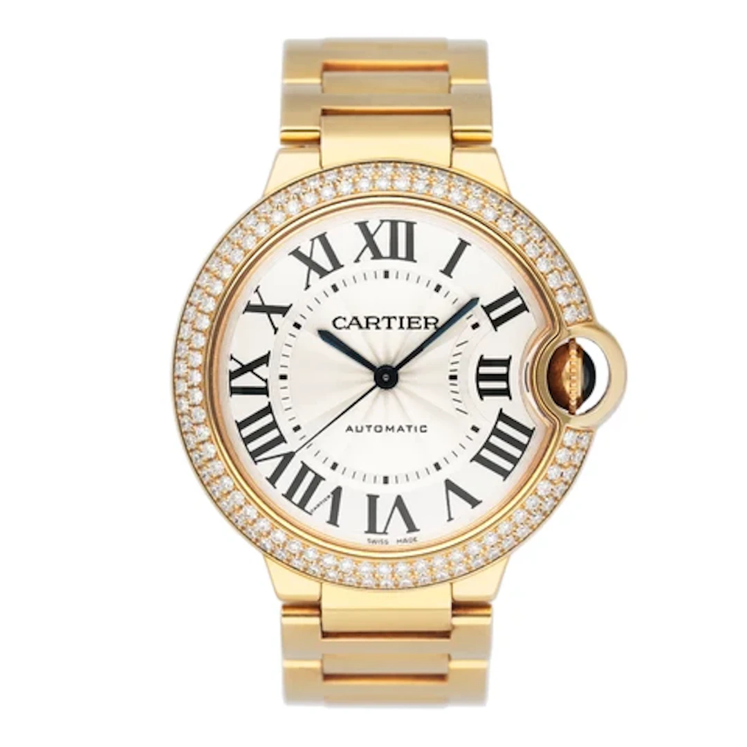 Cartier Ballon Bleu WE9004Z3 Diamond Bezel 18K Yellow Gold Ladies