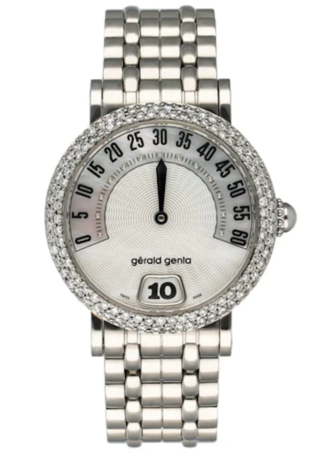 Gérald Genta Retro Classic G.3624 Diamonds Steel Ladies Watch Box Papers