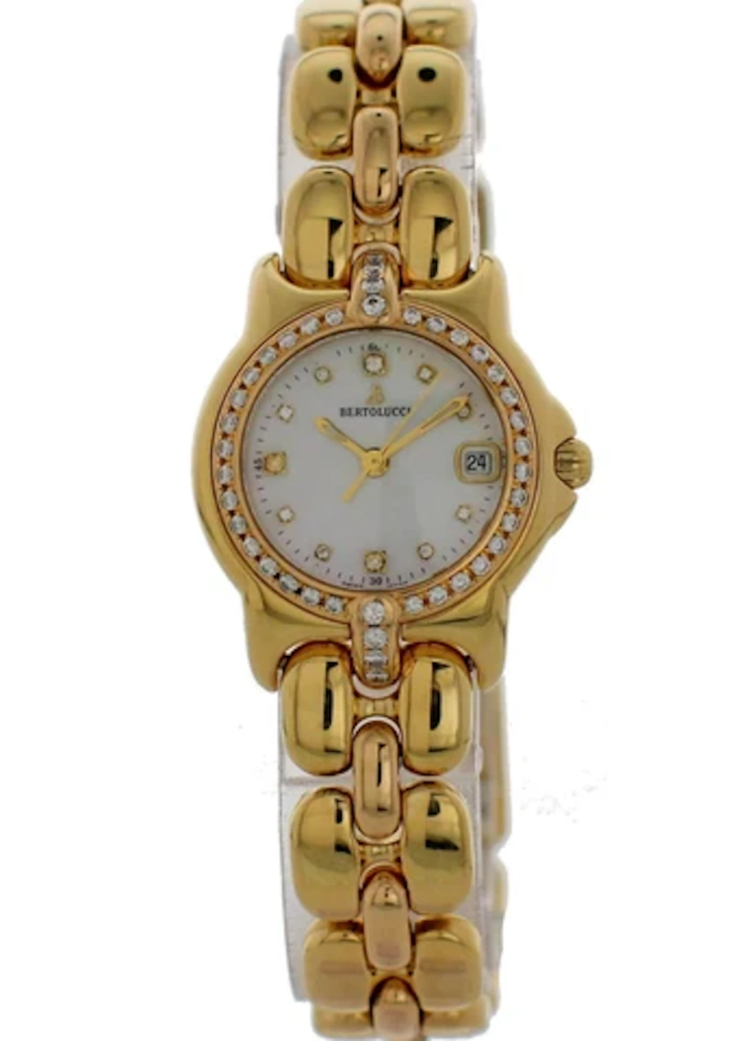 Bertolucci Pulchra 083.68 18k Yellow Gold diamond dial Ladies Watch Box Papers