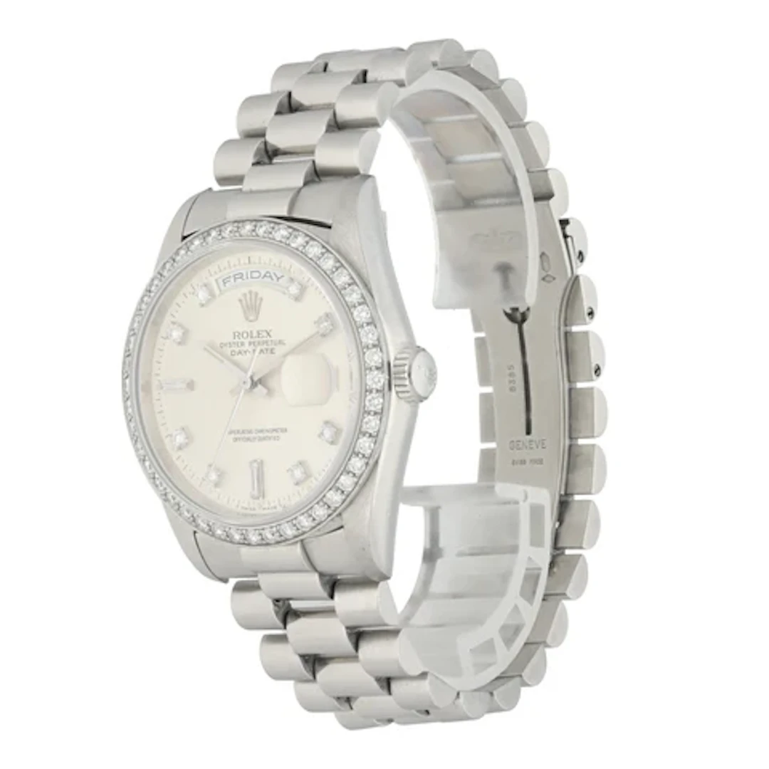 Rolex Day-Date President 18346 Platinum Diamond Mens Watch