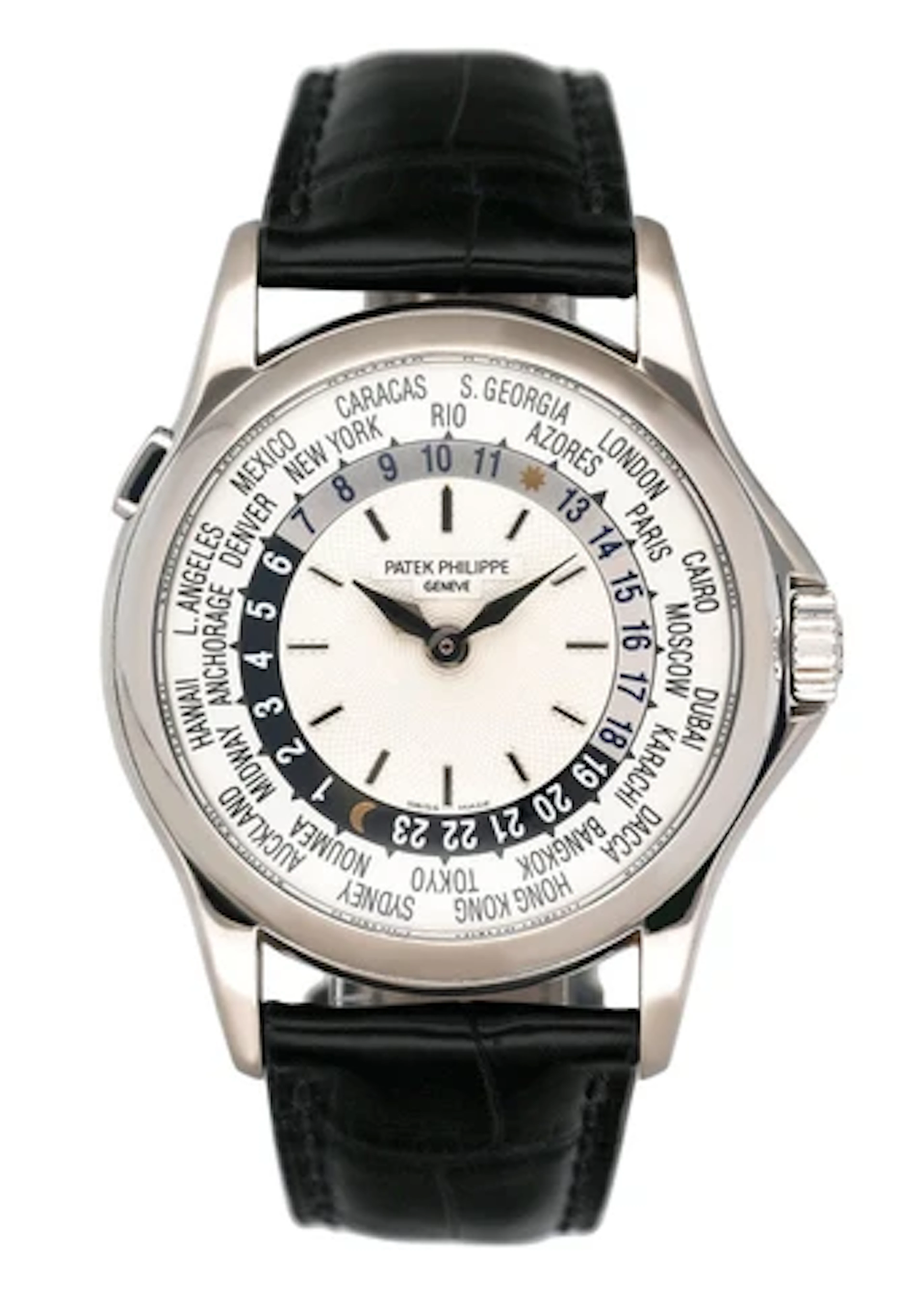 Patek Philippe World Time 5110G 18K White Gold Mens Watch With Archives
