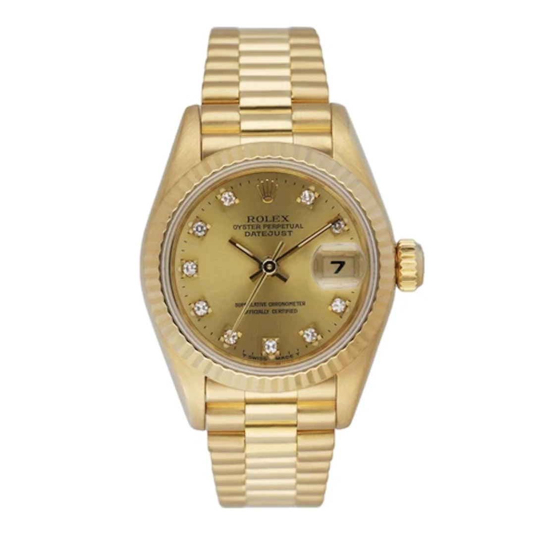 Rolex Datejust 69178 18K Yellow Gold Diamond Champagne Dial Ladies