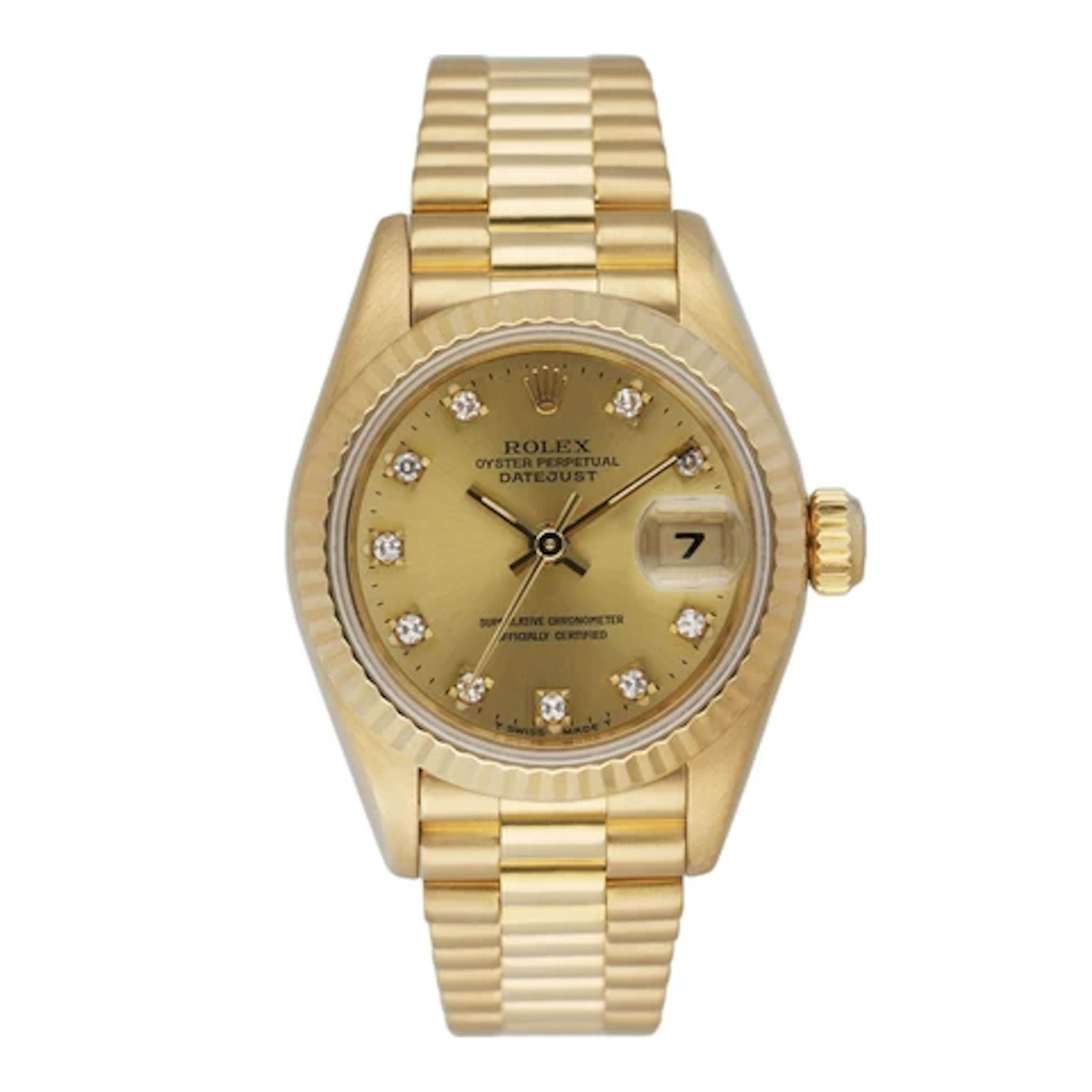 Rolex Datejust 69178 18K Yellow Gold Diamond Champagne Dial Ladies