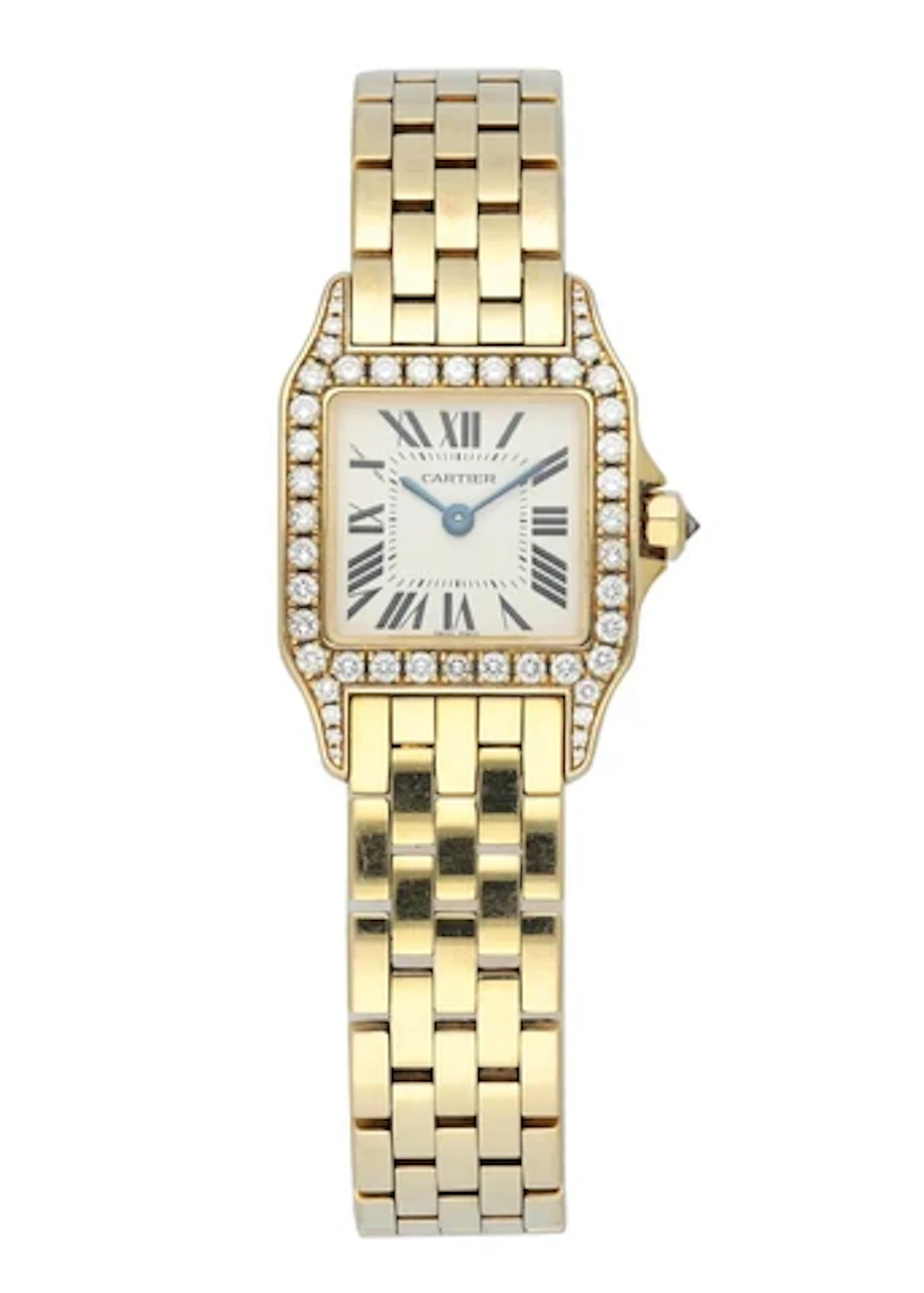 Cartier Santos Demoiselle 2699 Yellow Gold Diamond Ladies Watch Box Papers