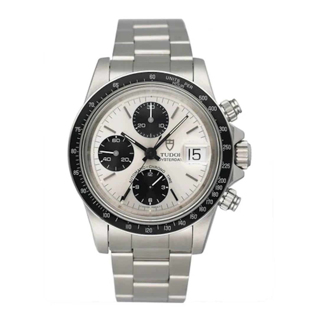 Tudor Oysterdate Big Block 79160 Silver Dial Mens Watch With Papers