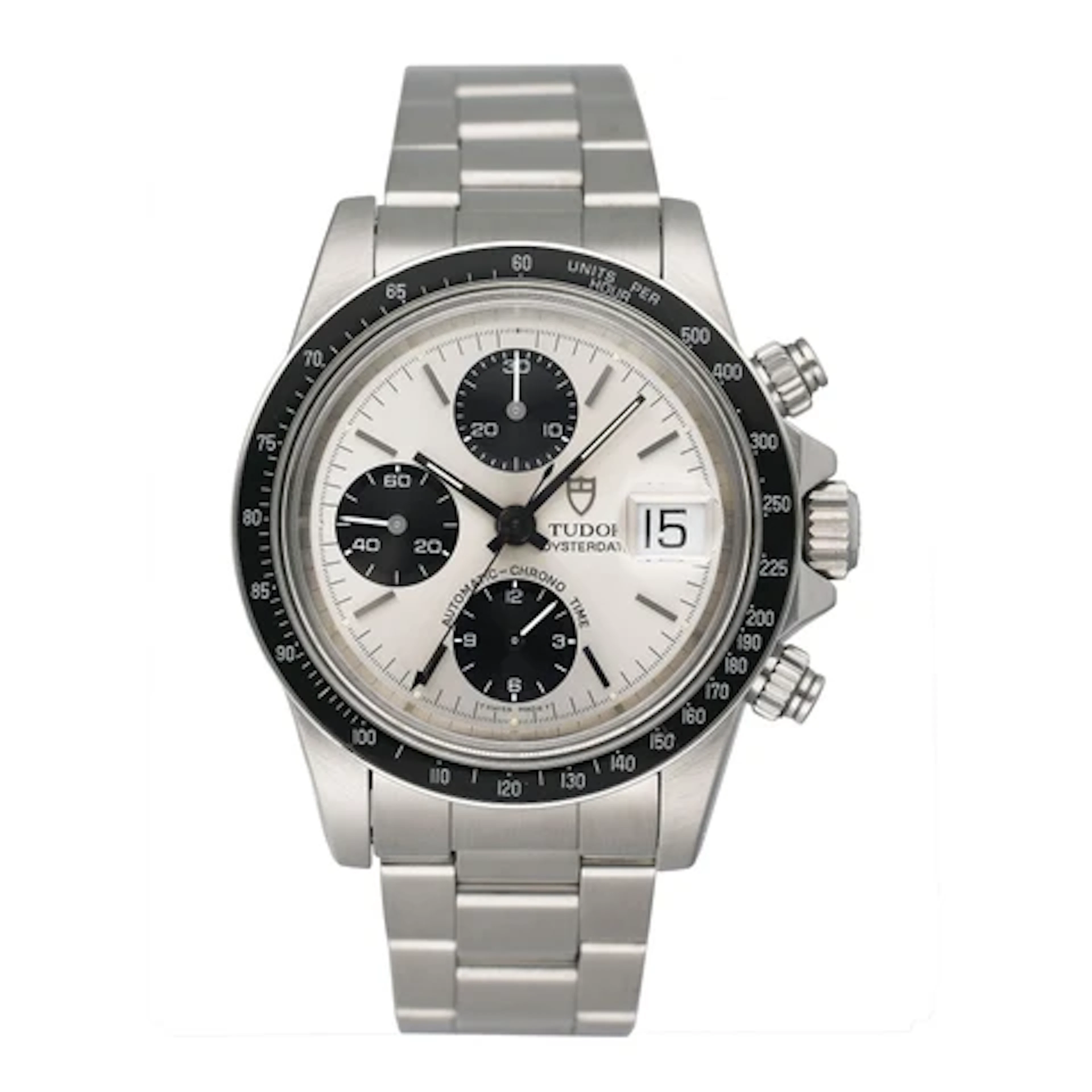 Tudor Oysterdate Big Block 79160 Silver Dial Mens Watch With Papers