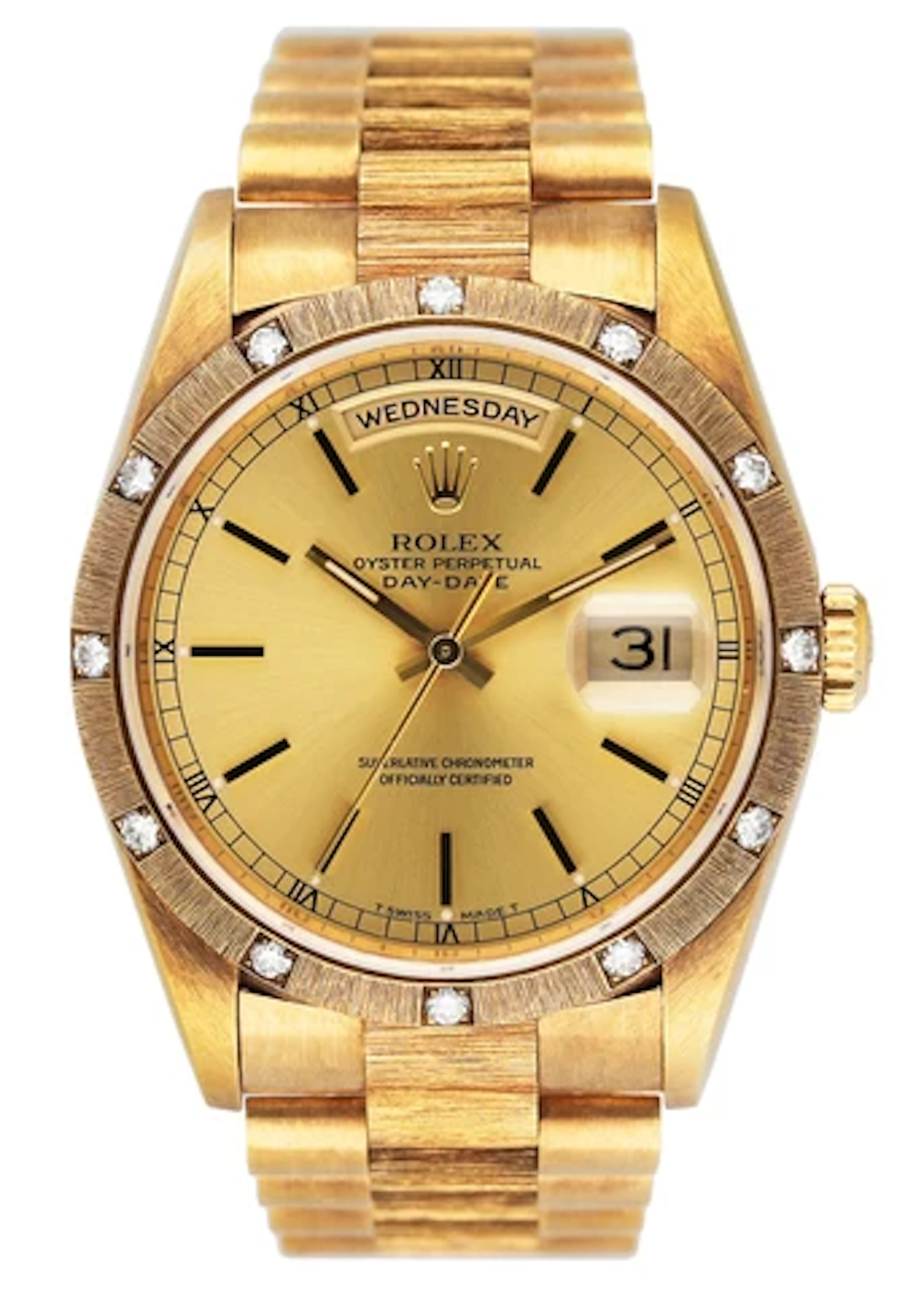 Rolex Day Date 18308 Diamond 18K Yellow Gold Mens Watch