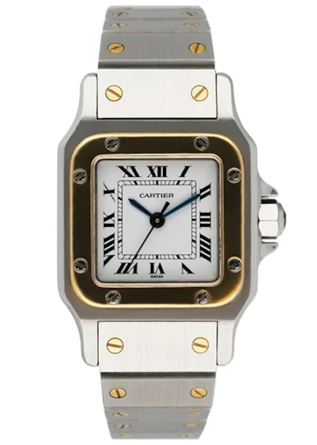 Cartier Santos Galbee Two-Tone 18K Yellow Gold Steel Ladies Watch