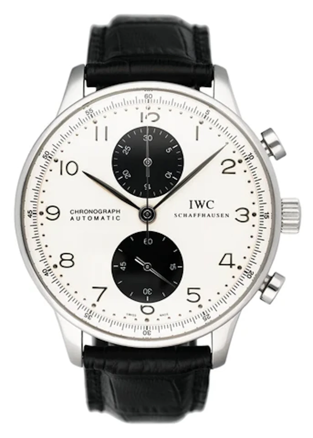 IWC Portuguese Chronograph IW371411 Silver Dial Mens Watch Box Papers