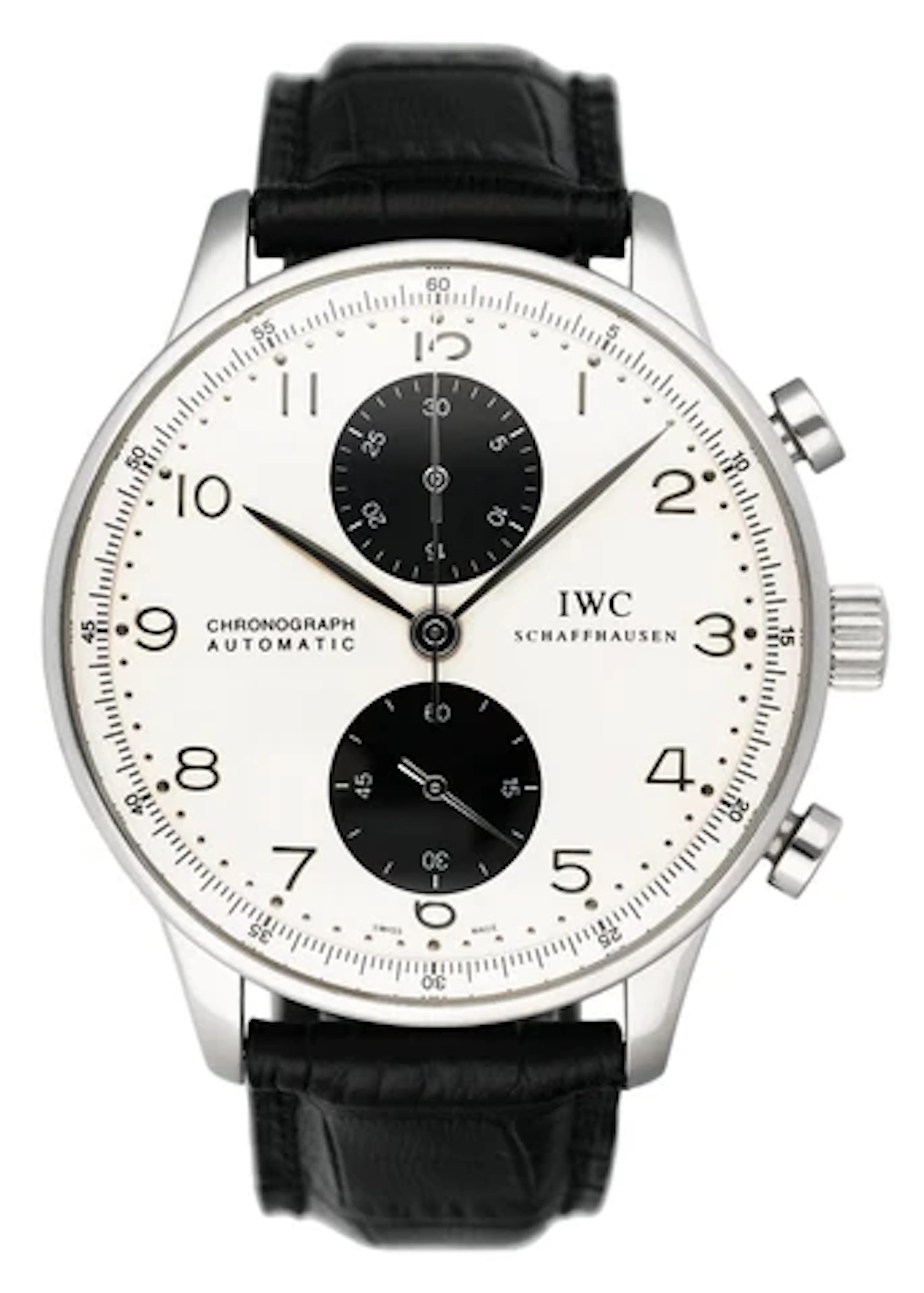 IWC Portuguese Chronograph IW371411 Silver Dial Mens Watch Box Papers