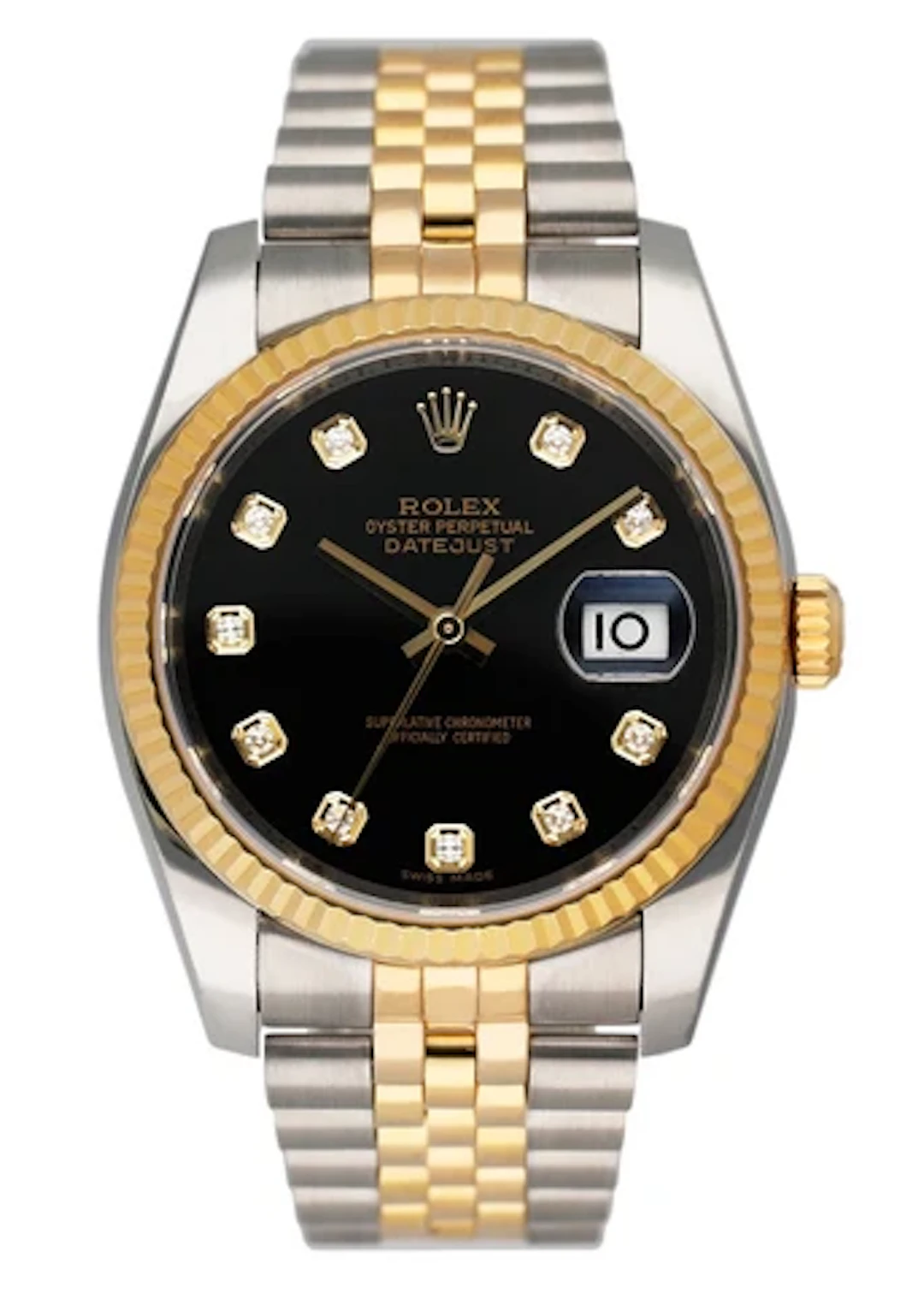 Rolex Datejust 116233 Diamond Black Dial Mens Watch