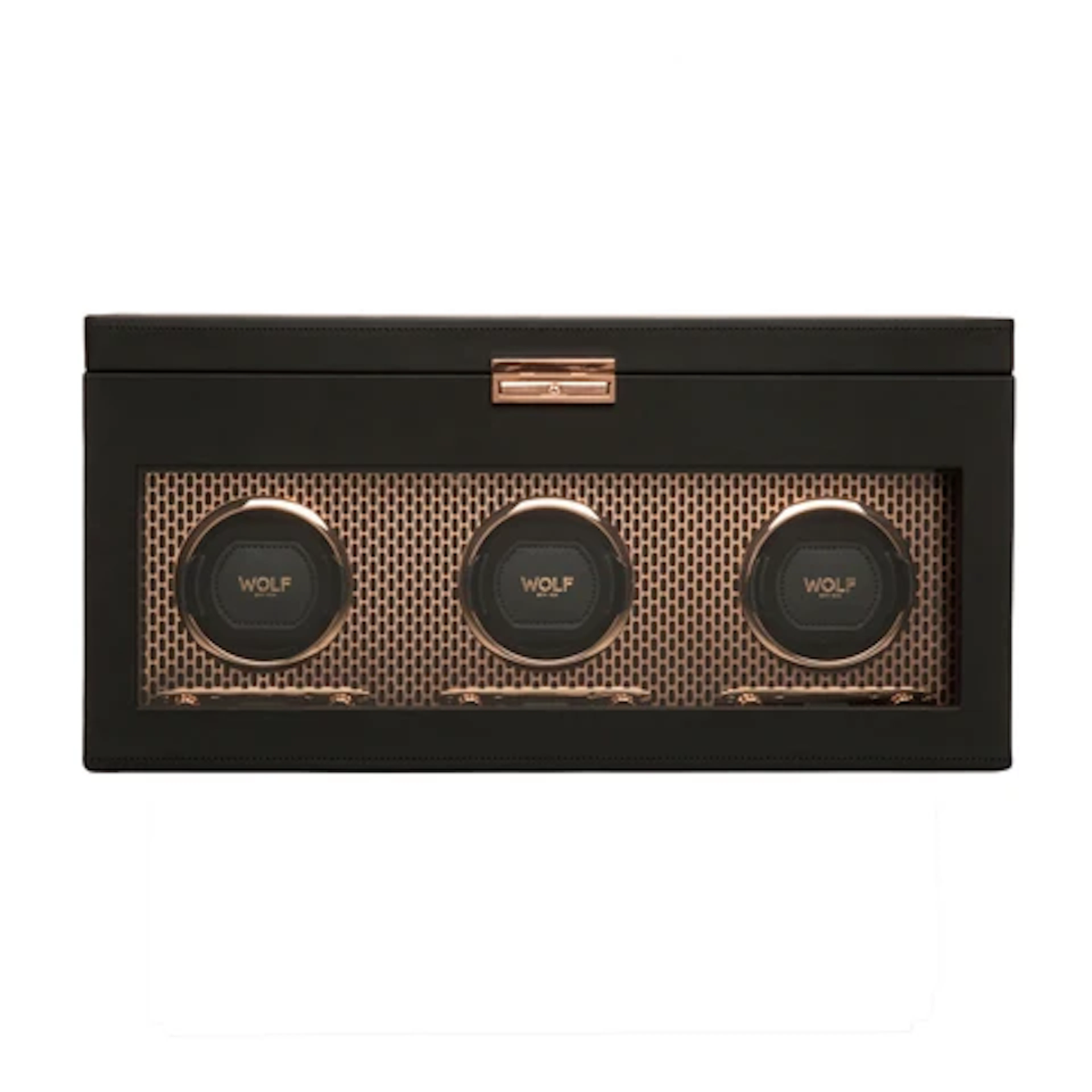 Axis Triple Watch Winder With Storage - Copper