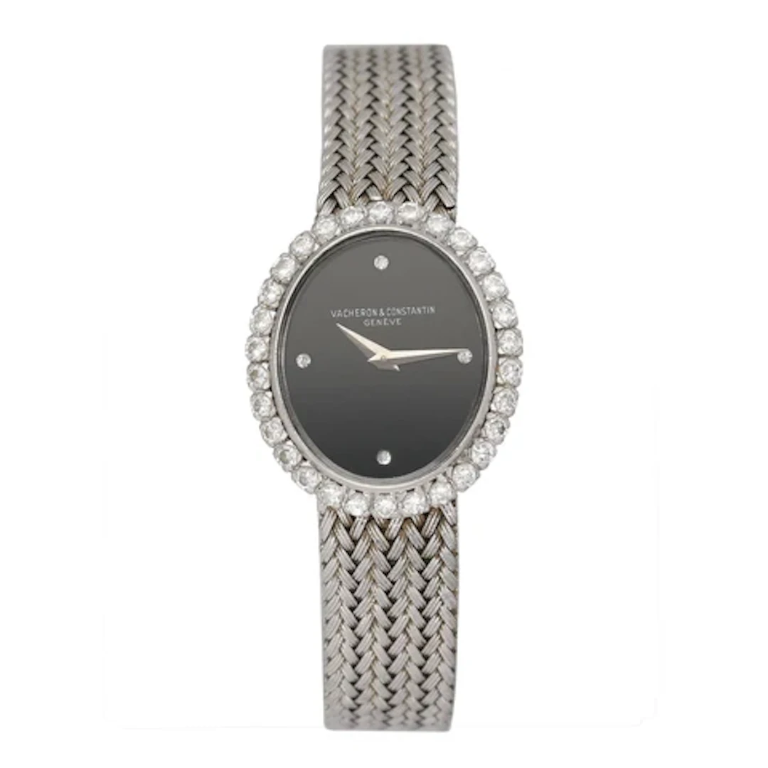 Vacheron Constantin Onyx Dial 18K White Gold Ladies Watch