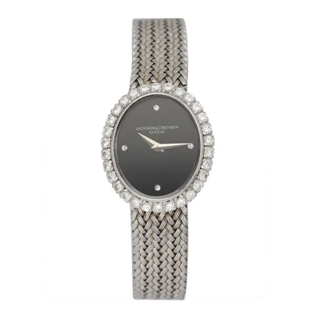 Vacheron Constantin Onyx Dial 18K White Gold Ladies Watch