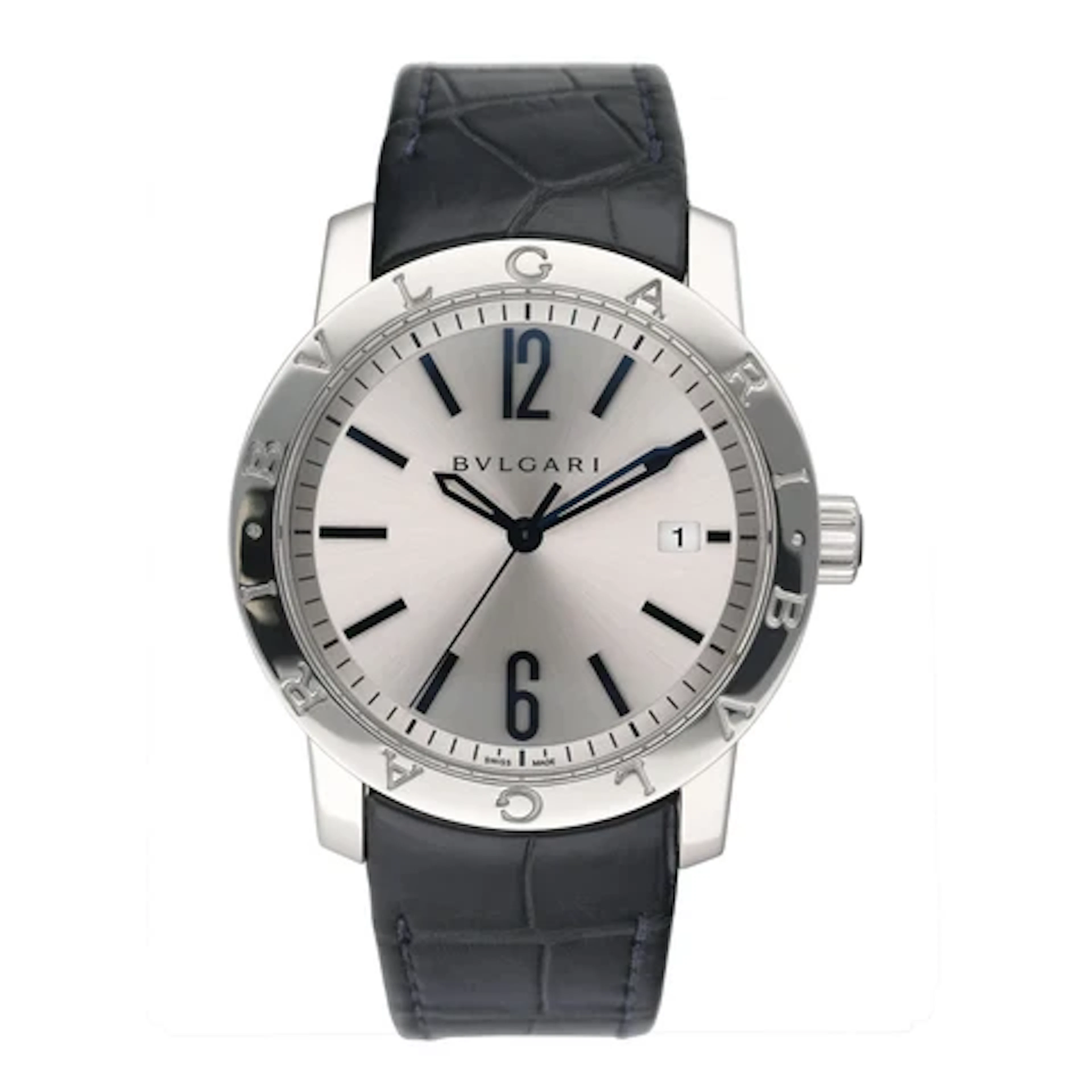 Bvlgari Solotempo BB 39 S Silver Dial Steel Mens Watch Box Papers
