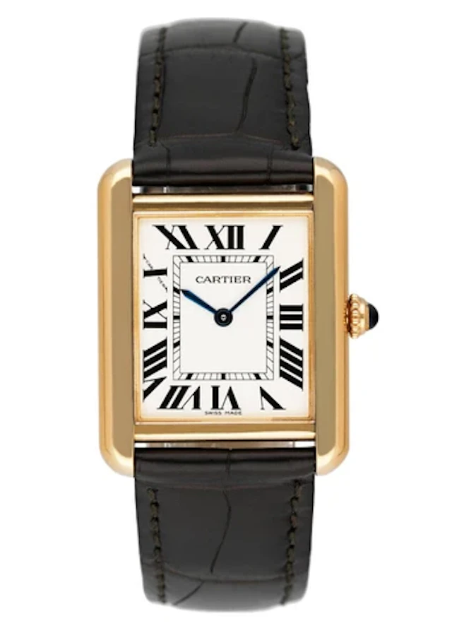 Cartier Tank Solo W5200002 18K Yellow Gold Ladies Watch