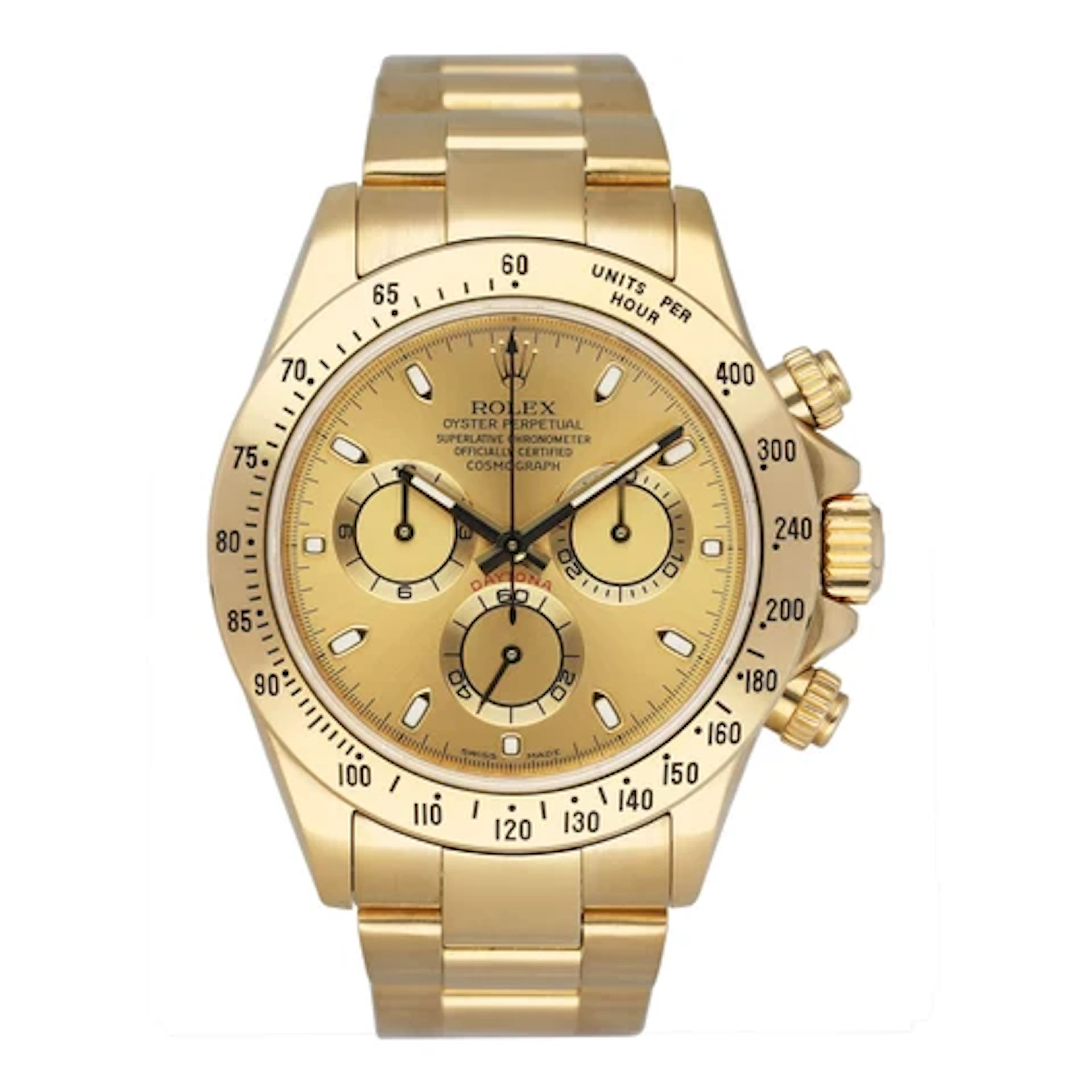 Rolex Daytona 116528 Champagne Dial Mens Watch Box Papers
