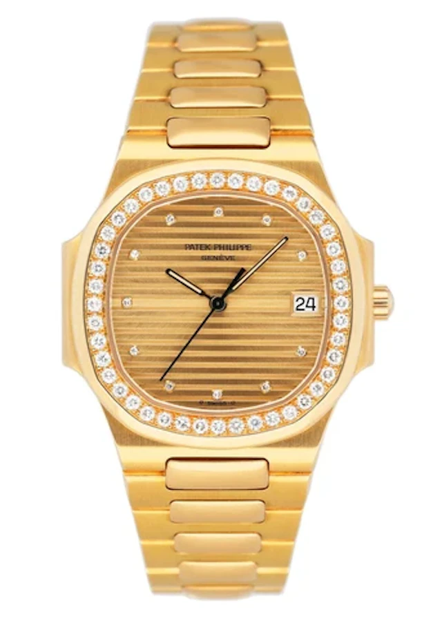 Patek Philippe Nautilus 3900/3 Gilt Dial 18K Yellow Gold Mens Watch
