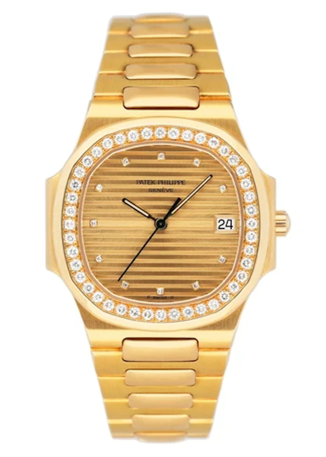 Patek Philippe Nautilus 3900/3 Gilt Dial 18K Yellow Gold Mens Watch