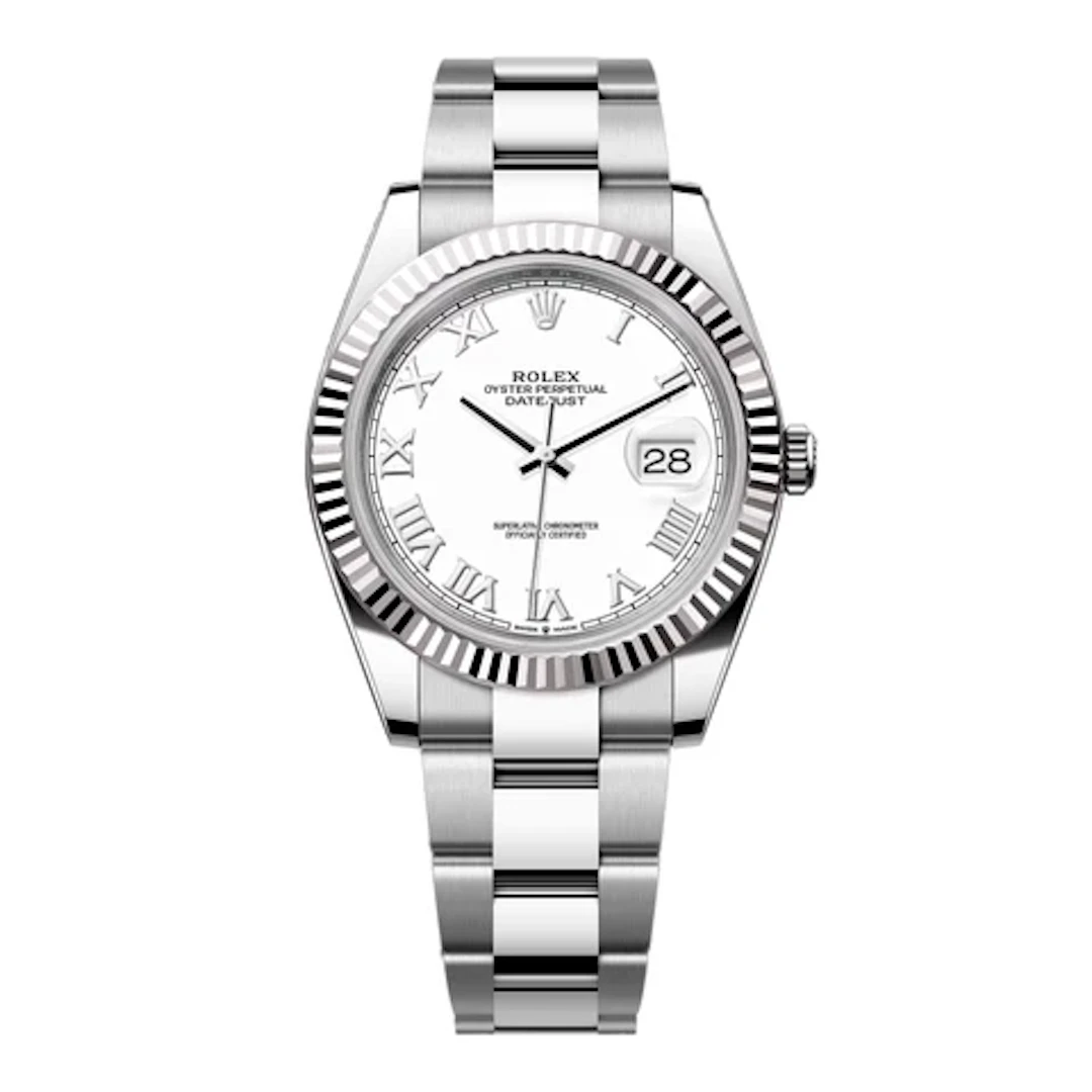 Rolex Datejust 41 126334 White Dial Roman Steel Mens Watch Box Papers