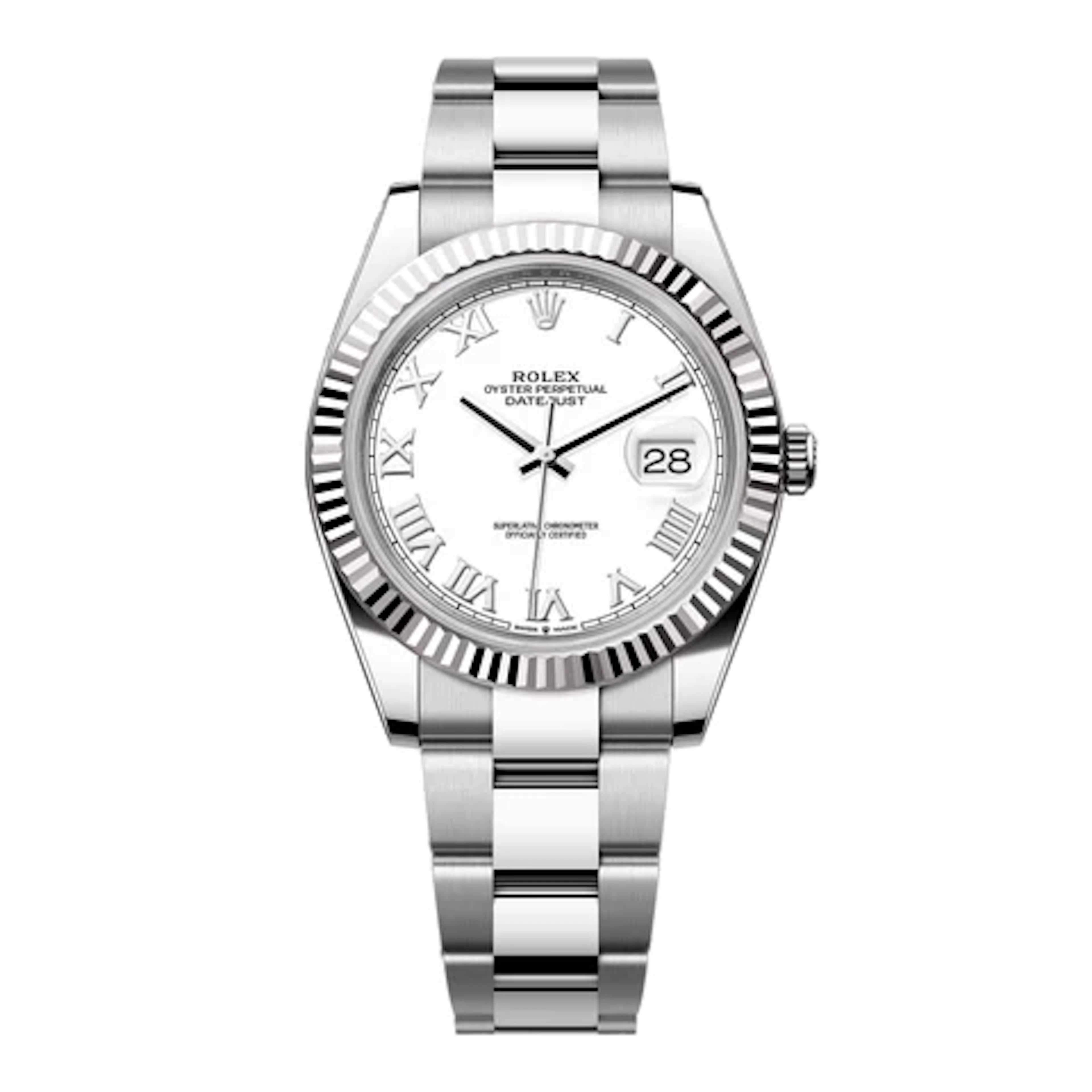 Rolex Datejust 41 126334 White Dial Roman Steel Mens Watch Box Papers