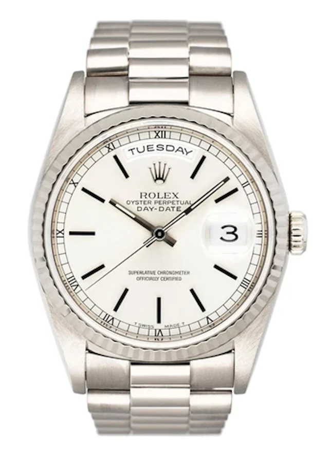 Rolex Day Date 18239 18K White Gold Mens Watch