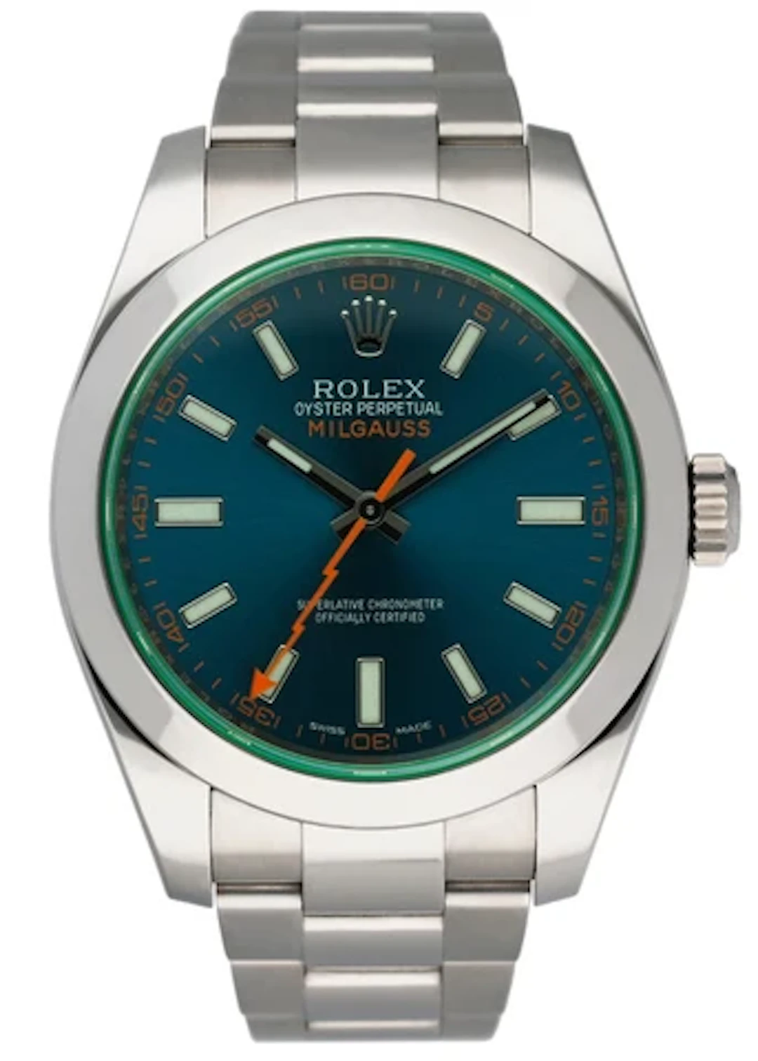Rolex Milgauss 116400GV Blue Dial Mens Watch Papers