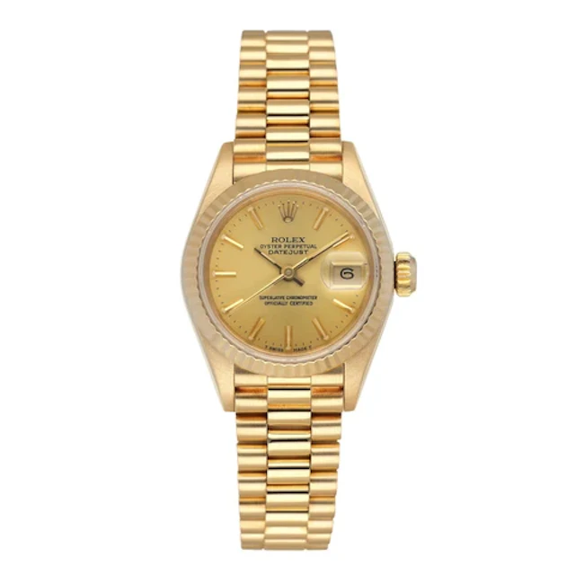 Rolex Datejust 69178 Champagne Dial 18K Yellow Gold Ladies Watch Box Papers