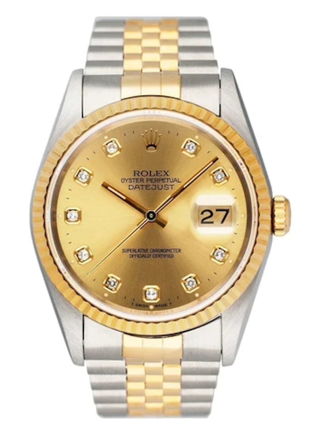 Rolex Datejust 16233 Diamond Dial Mens Watch