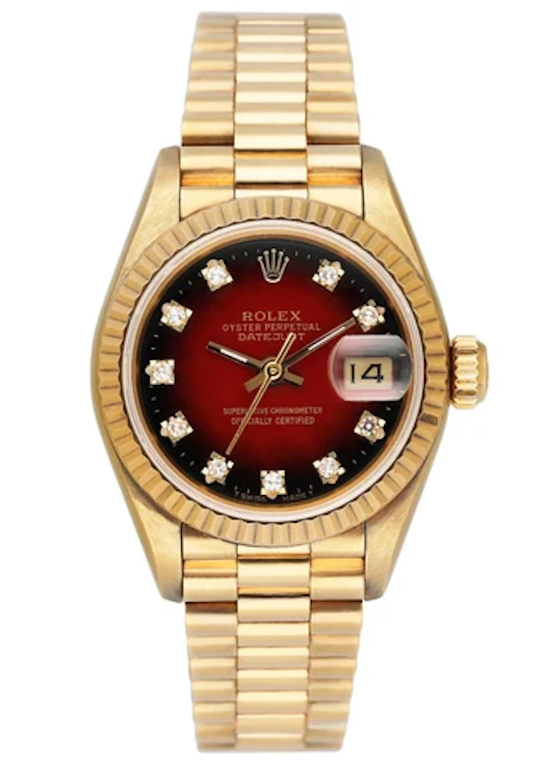Rolex Datejust 69178 Red Dial Ladies Watch Box Papers