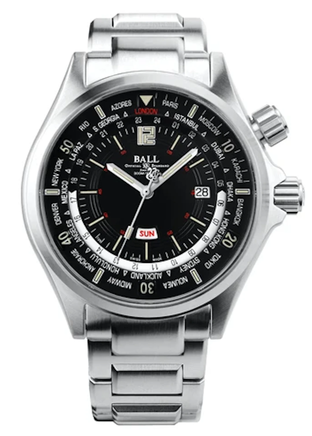Ball Engineer Master II Diver Worldtime DG2022A Black Dial Mens Watch With Box