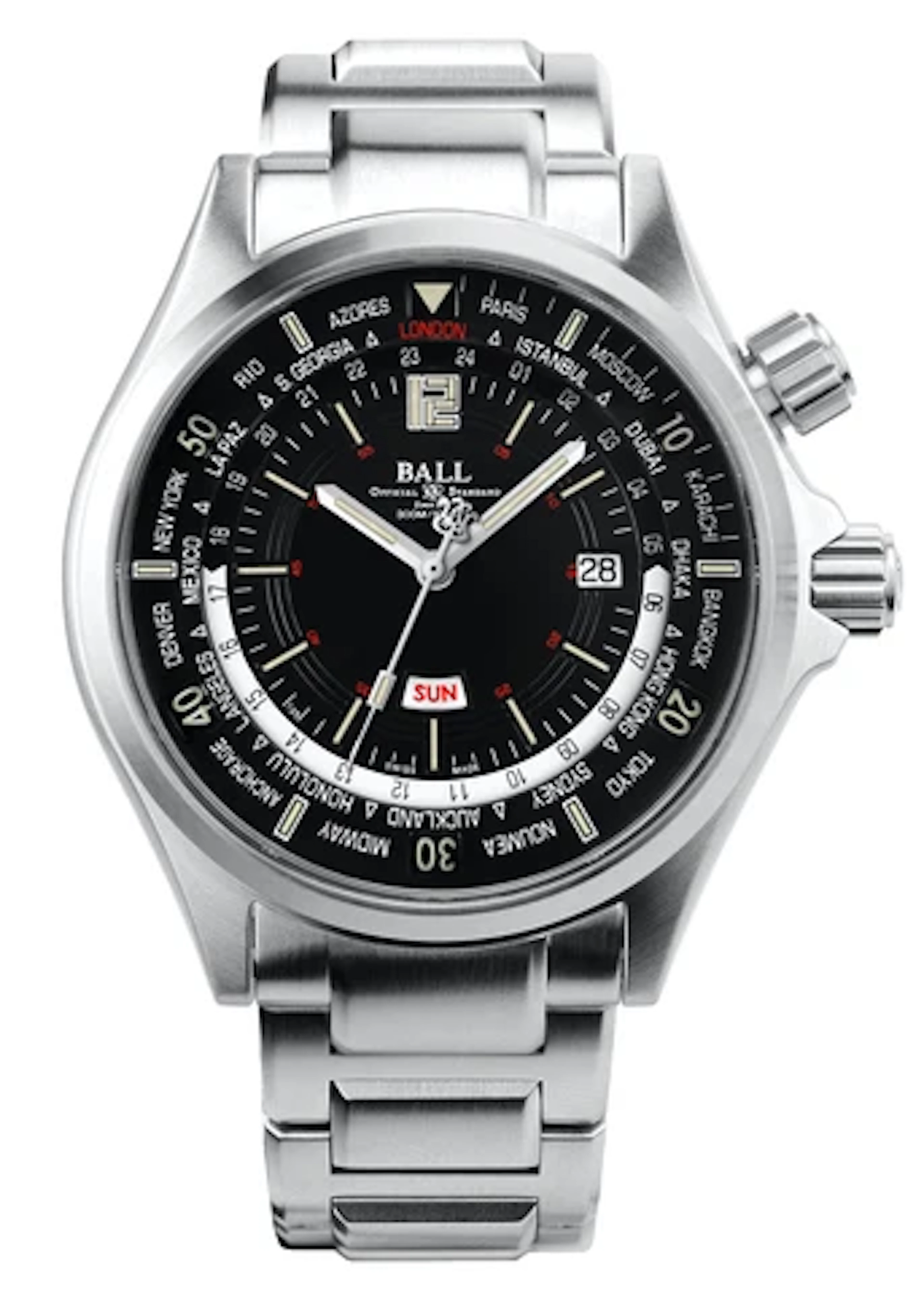 Ball Engineer Master II Diver Worldtime DG2022A Black Dial Mens Watch With Box
