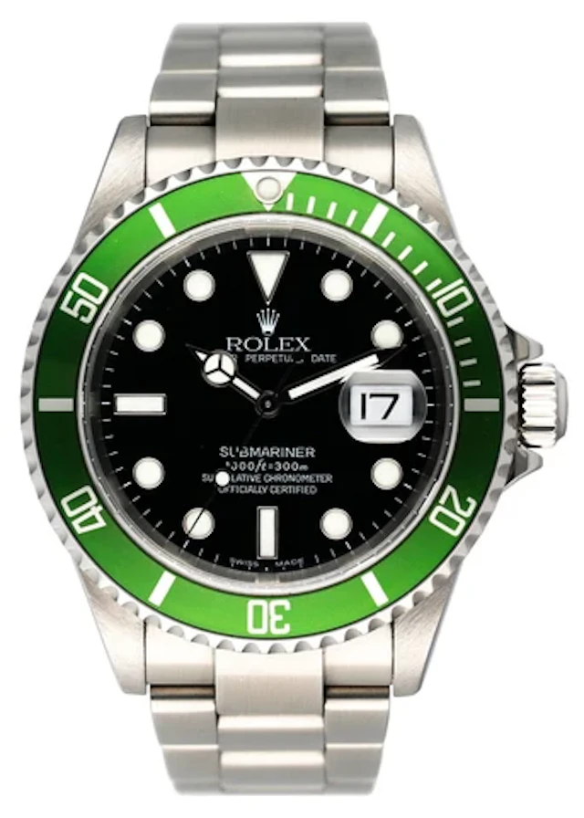 Rolex Submariner 16610LV Kermit Flat 4 Mens Watch Box Papers
