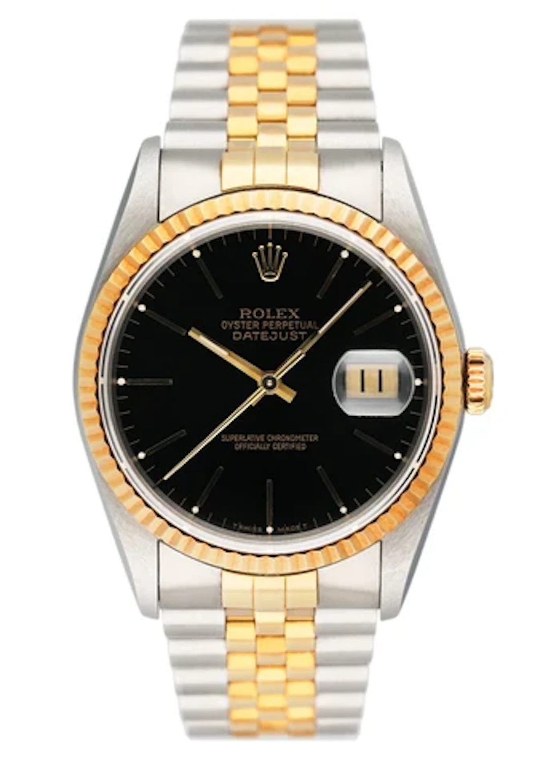 Rolex Datejust 16233 Black Dial Mens Watch