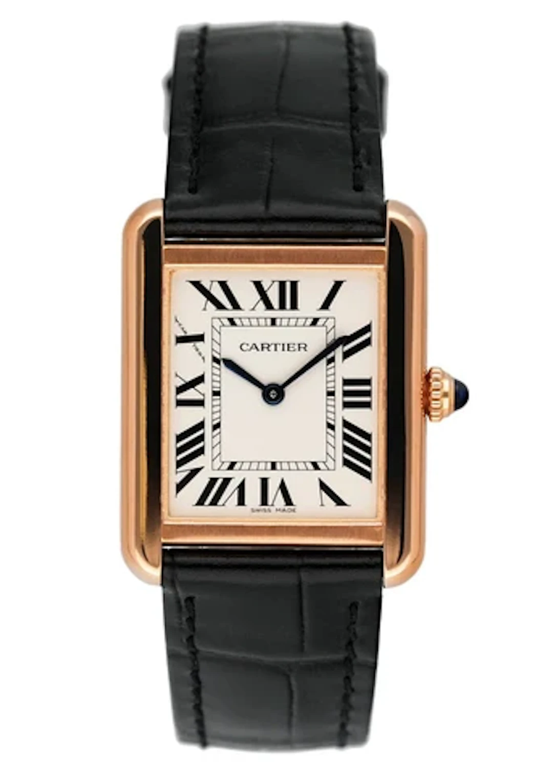 Cartier Tank Solo W5200024 18K Rose Gold Ladies Watch Box Papers