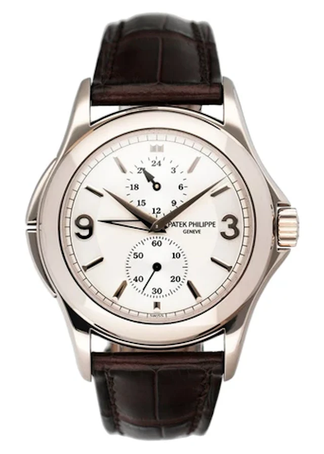 Patek Philippe Calatrava Travel Time 5134G 18K White Gold Mens Watch