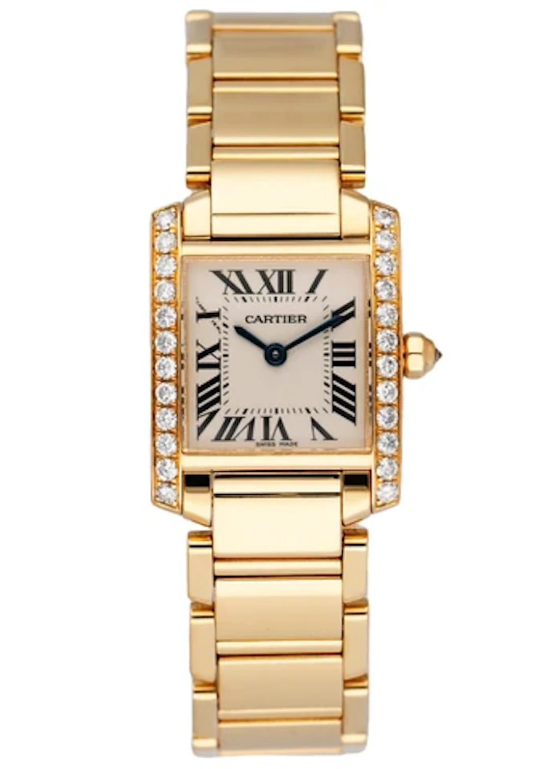 Cartier Tank Francaise WE1001R8 Diamond 18k Yellow Gold Ladies Watch