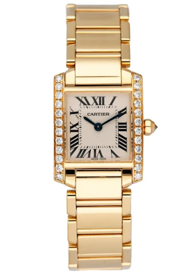Cartier Tank Francaise WE1001R8 Diamond 18k Yellow Gold Ladies Watch