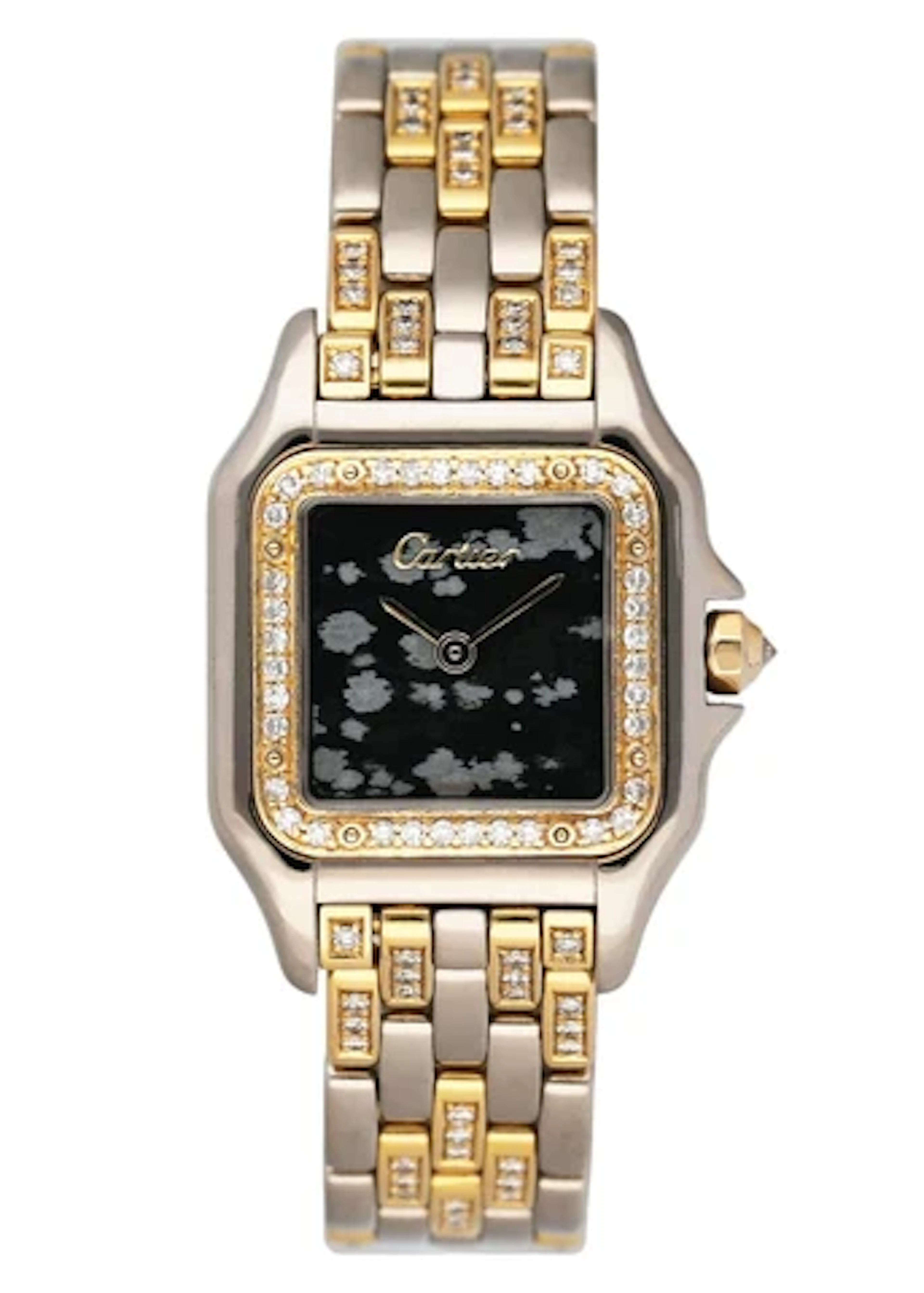 Cartier Panthere WF3052FH Gold Obsidian Stone Ladies Watch