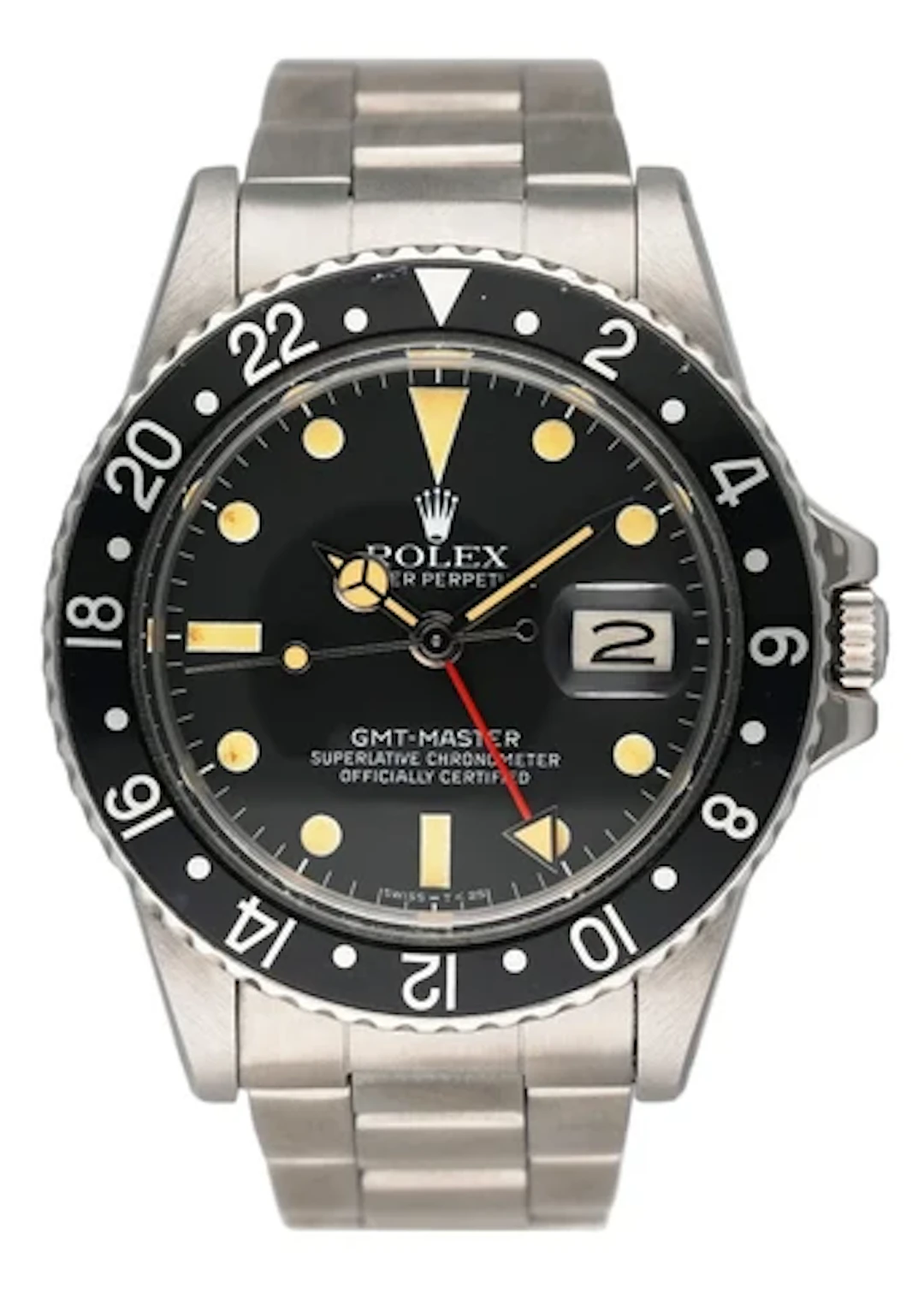 Rolex GMT Master 16750 Black Dial Stainless Steel Mens Watch