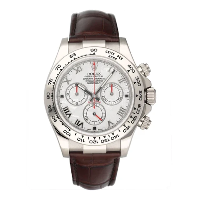 Rolex Daytona 116519 Meteorite Dial 18K White Gold Mens Watch Box Papers