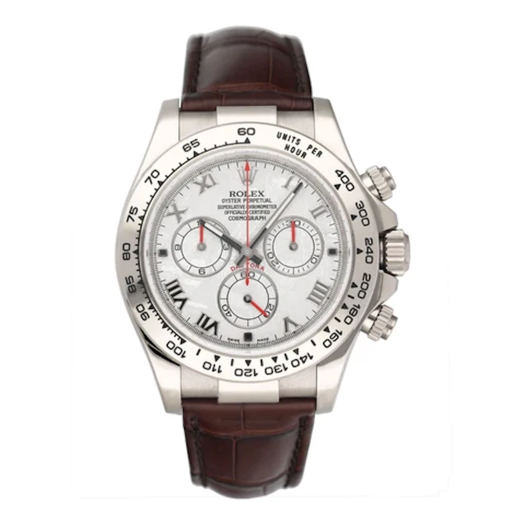 Rolex Daytona 116519 Meteorite Dial 18K White Gold Mens Watch Box Papers