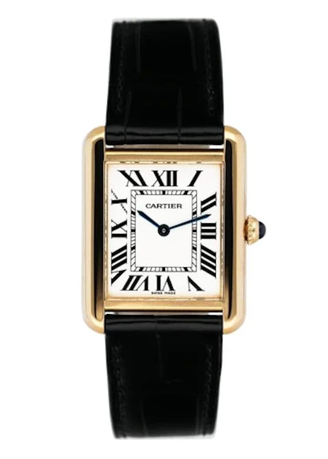 Cartier Tank Solo W1018755 18K Yellow Gold Ladies Watch Box Papers