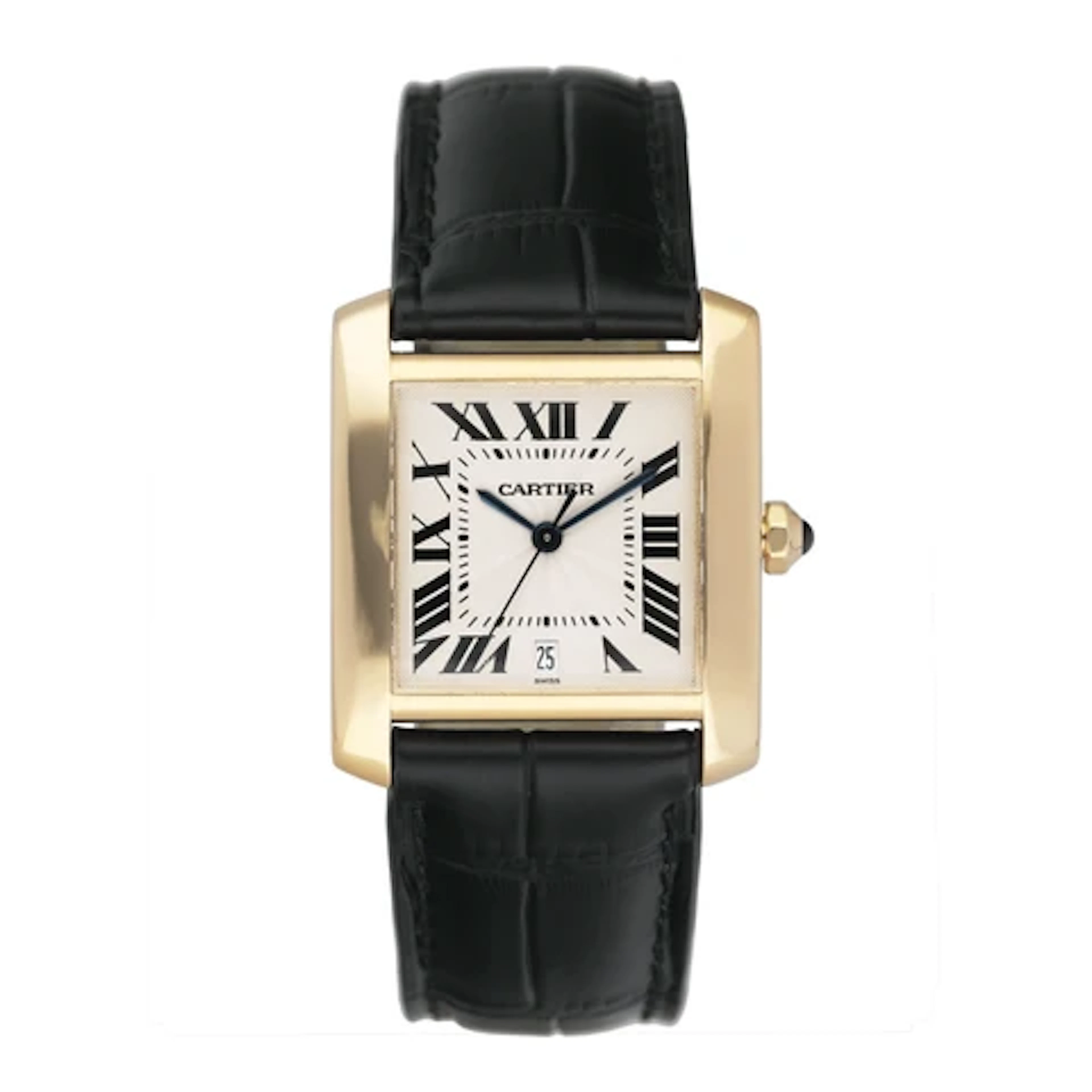 Cartier Tank Francaise W5000156 18K Yellow Gold Mens Watch