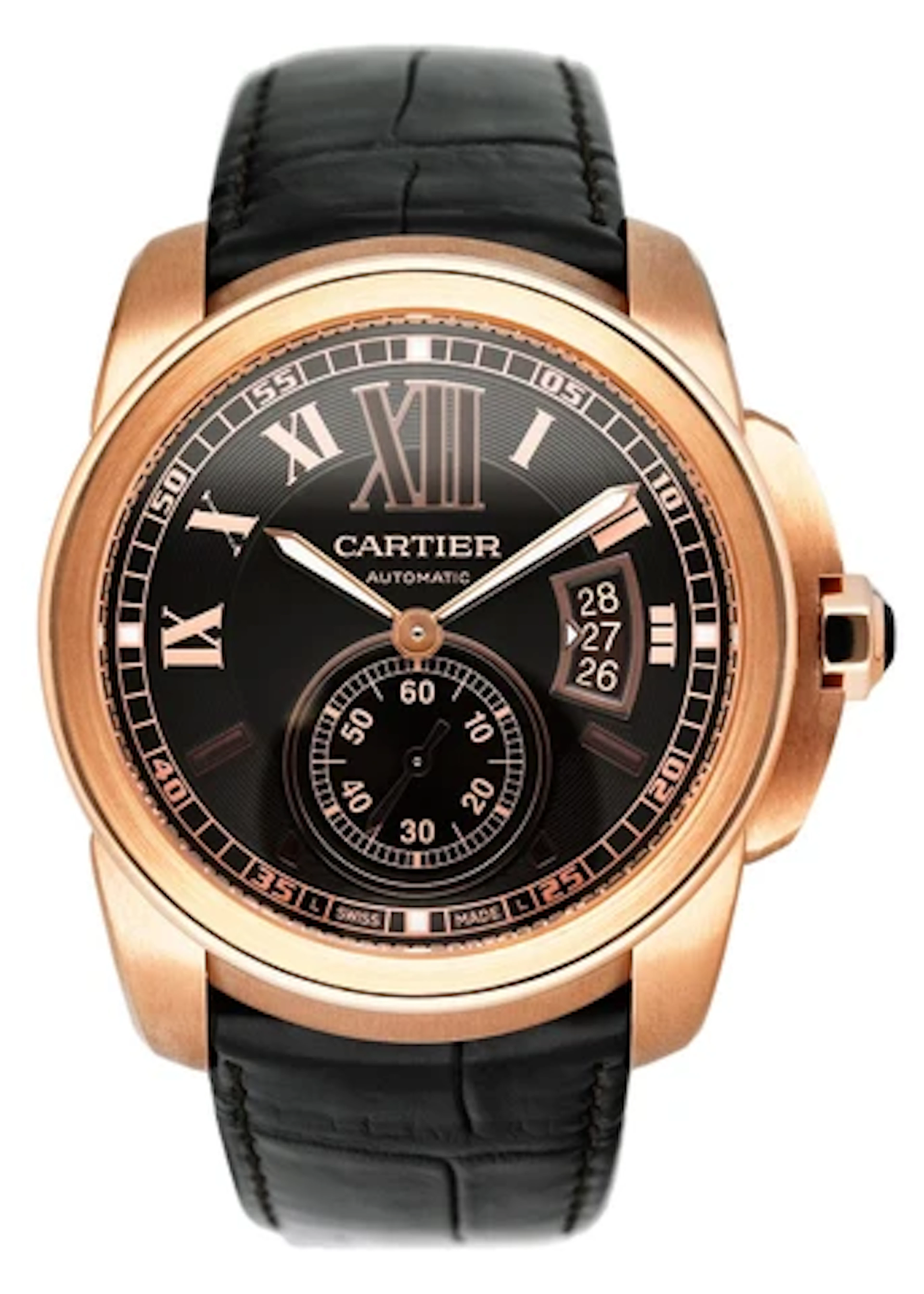 Cartier Calibre W7100007 Brown Dial Mens Watch Box Papers