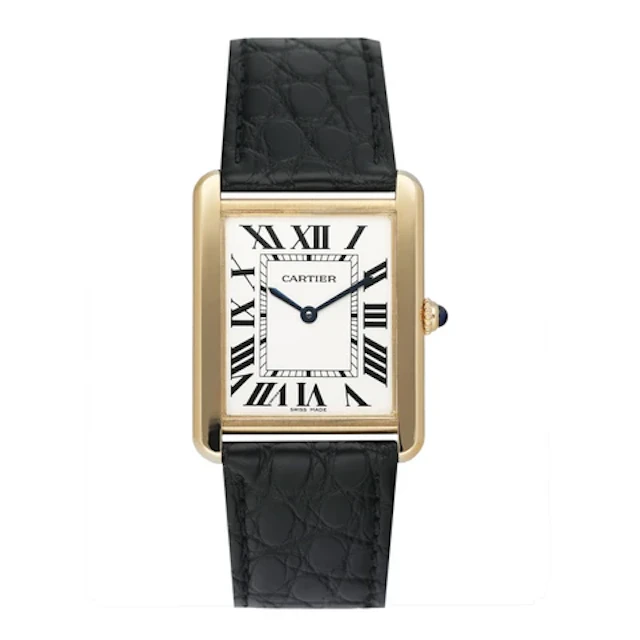 Cartier Tank Solo W5200004 Large Size 18K Yellow Gold Mens Watch